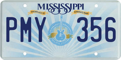 MS license plate PMY356