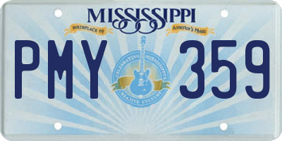 MS license plate PMY359