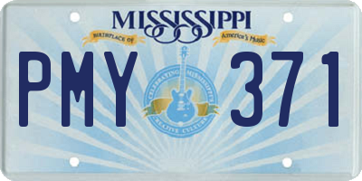 MS license plate PMY371