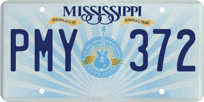 MS license plate PMY372