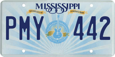 MS license plate PMY442
