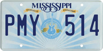 MS license plate PMY514
