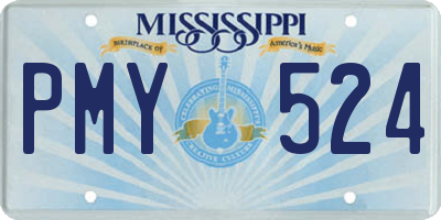 MS license plate PMY524