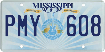 MS license plate PMY608