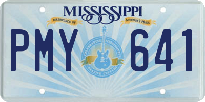 MS license plate PMY641