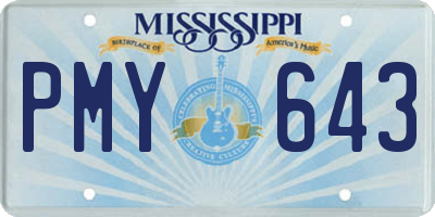 MS license plate PMY643