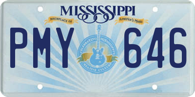 MS license plate PMY646