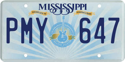 MS license plate PMY647