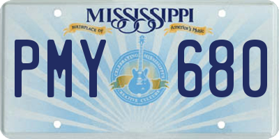 MS license plate PMY680