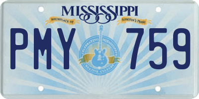 MS license plate PMY759