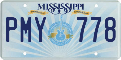 MS license plate PMY778