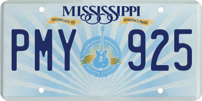 MS license plate PMY925