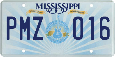 MS license plate PMZ016