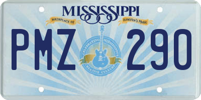 MS license plate PMZ290