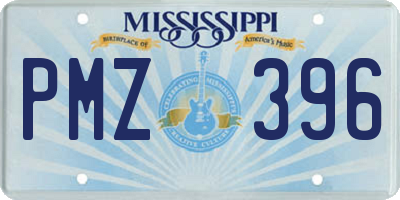 MS license plate PMZ396