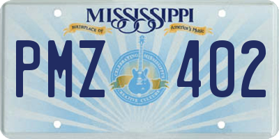 MS license plate PMZ402