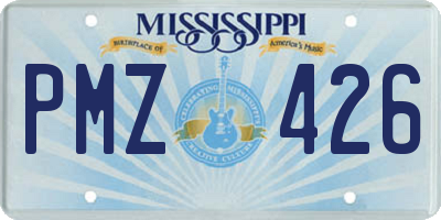 MS license plate PMZ426