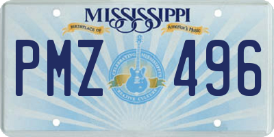 MS license plate PMZ496