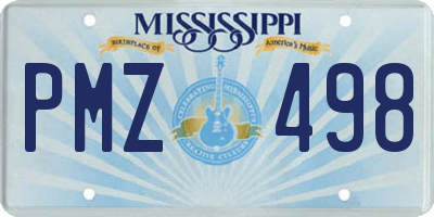 MS license plate PMZ498