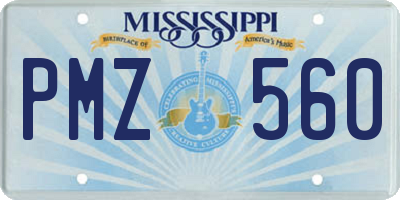 MS license plate PMZ560