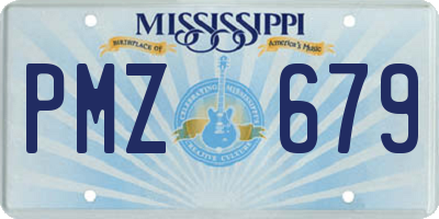 MS license plate PMZ679