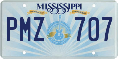 MS license plate PMZ707