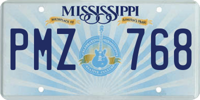 MS license plate PMZ768