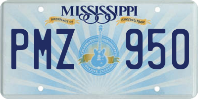 MS license plate PMZ950