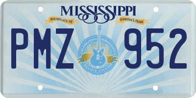 MS license plate PMZ952