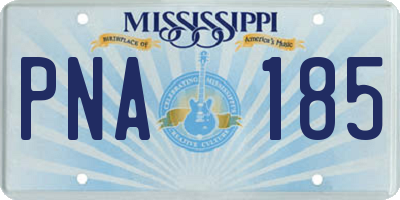 MS license plate PNA185