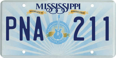MS license plate PNA211