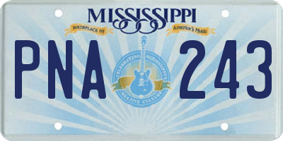 MS license plate PNA243