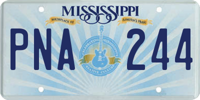MS license plate PNA244