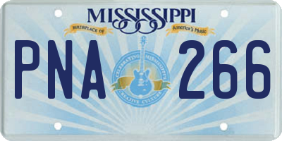 MS license plate PNA266