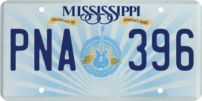 MS license plate PNA396