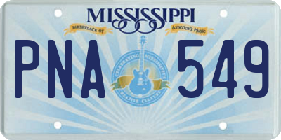 MS license plate PNA549