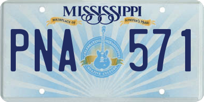 MS license plate PNA571