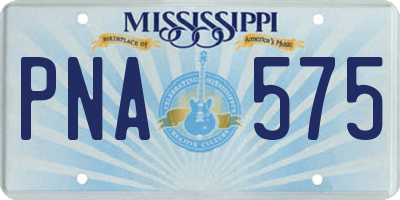MS license plate PNA575