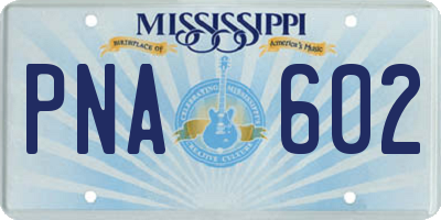 MS license plate PNA602