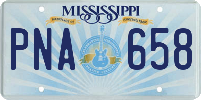 MS license plate PNA658