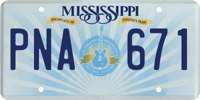 MS license plate PNA671