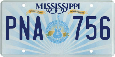 MS license plate PNA756