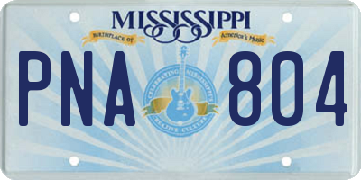 MS license plate PNA804