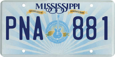 MS license plate PNA881