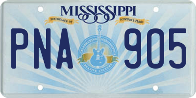 MS license plate PNA905