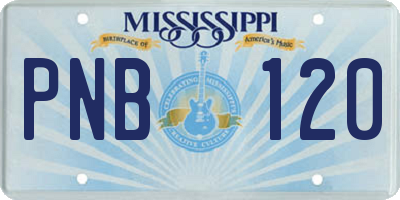 MS license plate PNB120