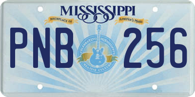 MS license plate PNB256