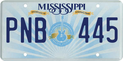 MS license plate PNB445