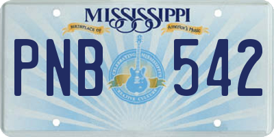 MS license plate PNB542