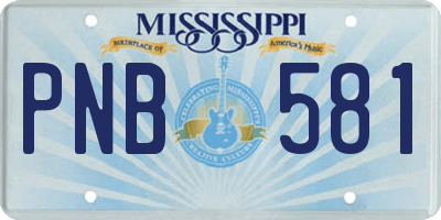 MS license plate PNB581